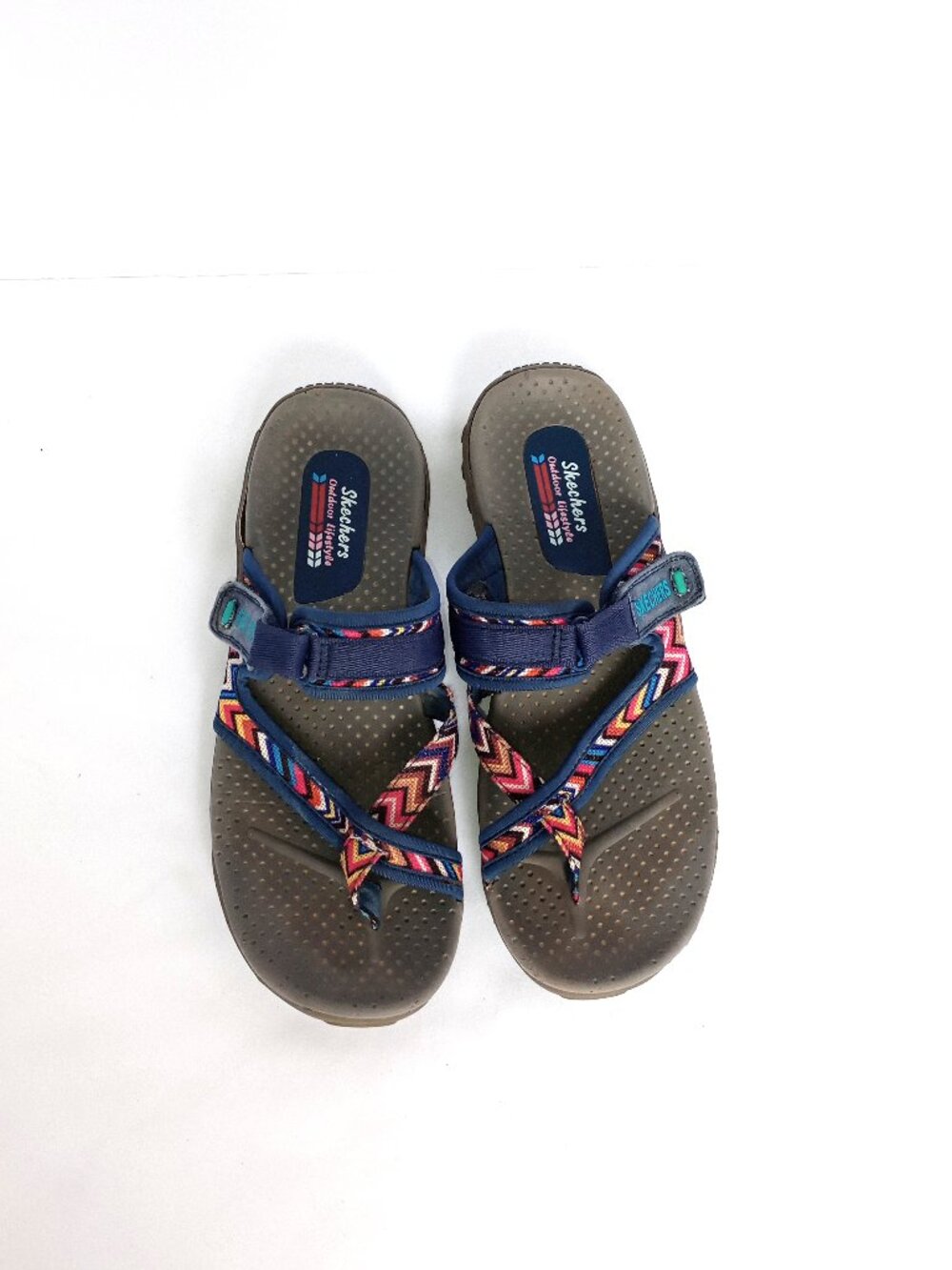Skechers Reggae Sandals Size 9 Navy Multi Strap Outdoor Comfort